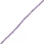 Perles rondelles bouliers facettées en pierre gemme  2x1 mm - Amethyste x39cm