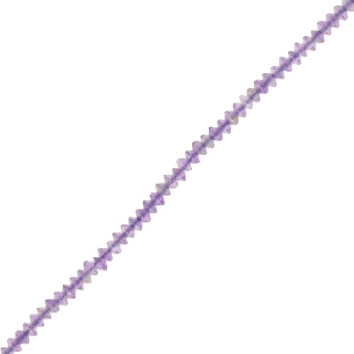 Perles rondelles bouliers facettées en pierre gemme  2x1 mm - Amethyste x39cm
