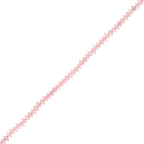 Perles rondelles bouliers facettées en pierre gemme  2x1 mm - Morganite x38cm