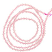 Perles rondelles bouliers facettées en pierre gemme  2x1 mm - Morganite x38cm