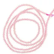 Perles rondelles bouliers facettées en pierre gemme  2x1 mm - Morganite x38cm