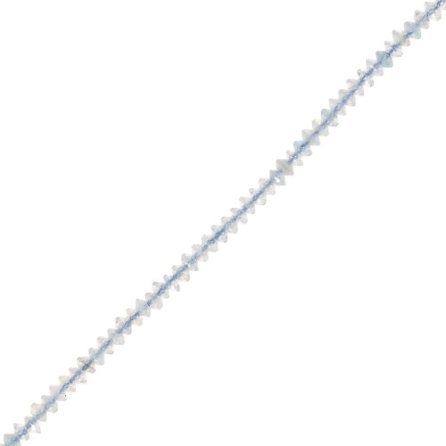 Perles rondelles bouliers facettées en pierre gemme  2x1 mm - Aigue-marine x39cm