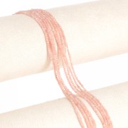 Perles rondes facettées 2 mm pierre gemme - Sun Stone - Pierre de Soleil x40cm