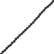Perles rondes facettées 2 mm pierre gemme  - Spinelle noir x31cm