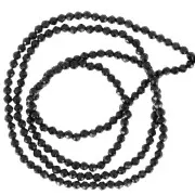 Perles rondes facettées 2 mm pierre gemme  - Spinelle noir x31cm