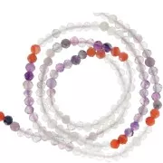 Perles rondes facettées 3 mm pierre gemme  - Mix de pierres gemmes n°2 x38cm