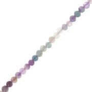 Perles rondes facettées 3.5 mm pierre gemme  - Fluorite x39cm