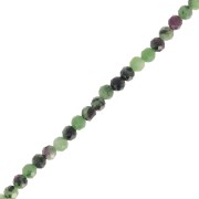 Perles rondes facettées 3.5 mm pierre gemme  - Rubis Zoisite x39cm
