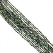 Perles rondes facettées 3.5 mm pierre gemme  - Rubis Zoisite x39cm