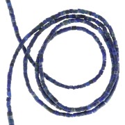 Perles cylindriques 1.2 mm pierre gemme  - Lapis lazuli x43cm
