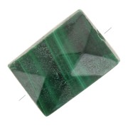 Perle rectangle 7x5 mm facettée en pierre gemme - Malachite x1