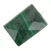 Perle rectangle 7x5 mm facettée en pierre gemme - Malachite x1