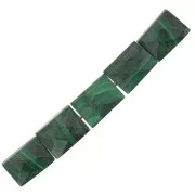 Perle rectangle 7x5 mm facettée en pierre gemme - Malachite x1
