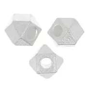 Perle cube facetté 4x5 mm - Argent 925 x1