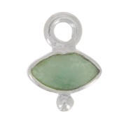 Breloque oeil facettée & petite boule 9x7 mm - Argent 925 - Amazonite x1|raw }}