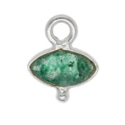 Breloque oeil facettée & petite boule 8x7 mm - Argent 925 - Aventurine x1|raw }}