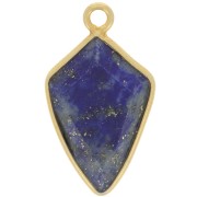 Pendentif flèche facetté 20x11 mm - Argent 925 Doré à l'or fin - Lapis lazuli x1|raw }}