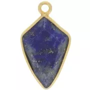 Pendentif flèche facetté 20x11 mm - Argent 925 Doré à l'or fin - Lapis lazuli x1