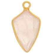 Pendentif flèche facetté 20x11 mm - Argent 925 Doré à l'or fin - Quartz rose x1|raw }}