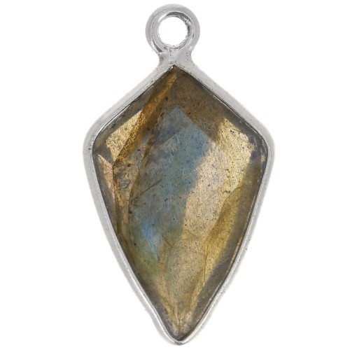 Pendentif flèche facetté 20x11 mm - Argent 925 - Labradorite x1