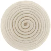 Cabochon rond recouvert de fil coton 16.5 mm - Ivoire x1
