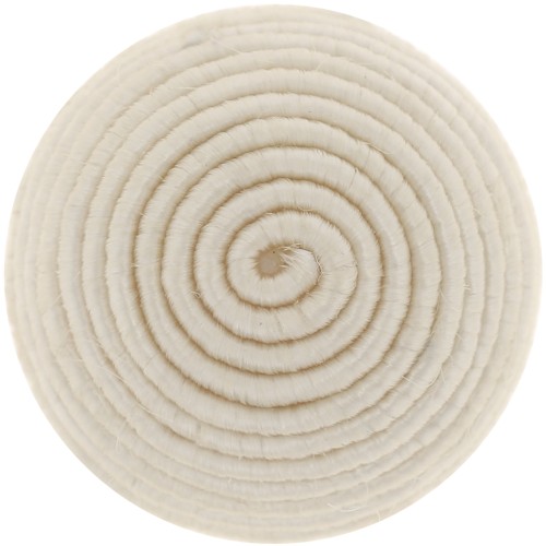 Cabochon rond recouvert de fil coton 16.5 mm - Ivoire x1