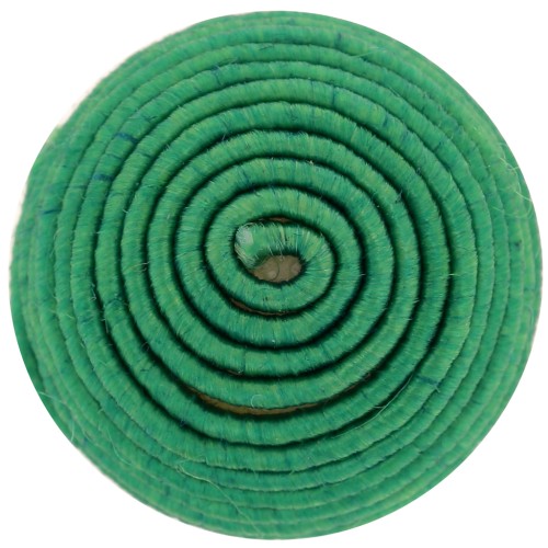 Cabochon rond recouvert de fil coton 16.5 mm - Vert x1