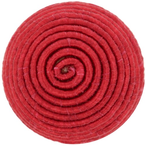 Cabochon rond recouvert de fil coton 16.5 mm - Rouge x1