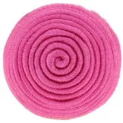 Cabochon rond recouvert de fil coton 12.5 mm - Fuchsia x1