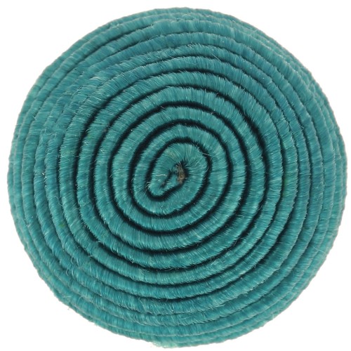 Cabochon rond recouvert de fil coton 12.5 mm - Teal x1