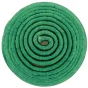 Cabochon rond recouvert de fil coton 12.5 mm - Vert x1