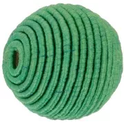 Perle recouverte de fil coton 16 mm - Vert x1