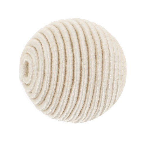 Perle recouverte de fil coton 12 mm  - Ivoire x1