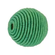 Perle recouverte de fil coton 12 mm  - Vert x1
