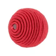 Perle recouverte de fil coton 12 mm - Rouge x1