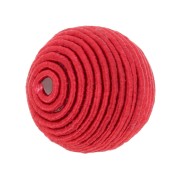 Perle recouverte de fil coton 10 mm - Rouge x1