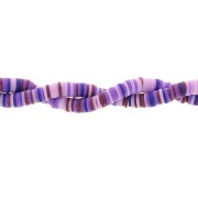 Perles Heishi rondelles  en pâte polymère 6x1 mm - Mix Multi-violet x39cm|raw }}