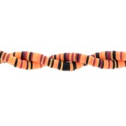 Perles Heishi rondelles  en pâte polymère 6x1 mm - Mix Multi-orange - Noir x39cm|raw }}