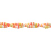 Perles Heishi rondelles  en pâte polymère 6x1 mm - Mix Orange - Jaune - Blanc x39cm|raw }}