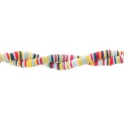 Perles Heishi rondelles  en pâte polymère 6x1mm Mix Ocre - Blanc - Bleu foncé x39cm|raw }}