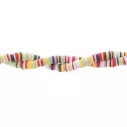 Perles Heishi rondelles  en pâte polymère 6x1mm Mix Ocre - Blanc - Bleu foncé x39cm