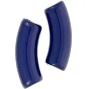 Perles tube incurvé 35x11 mm en acrylique opaque - Bleu foncé x6