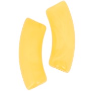 Perles tube incurvé en acrylique transparente 35x11 mm - Marbré jaune x6