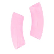 Perles tube incurvé 35x11 mm en acrylique transparente - Marbré Rose clair x6