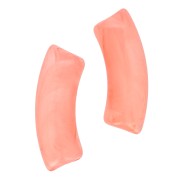 Perles tube incurvé en acrylique transparente 35x11 mm - Marbré Corail x6