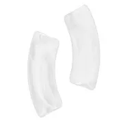 Perles tube incurvé en acrylique transparente 35x11mm - Marbré Transparent - Blanc x6