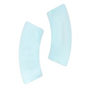 Perles tube incurvé 35x11 mm en acrylique transparente - Marbré Bleu clair x6
