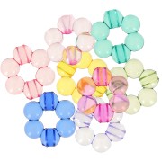 Assortiment de perles fleur en résine transparente 15 mm - Multicolore x20|raw }}