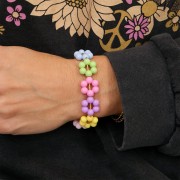 Assortiment de perles fleur en résine opaque 15 mm - Multicolore pastel x20