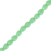 Perles poires en verre facetté  4x4mm - Lichen x43cm